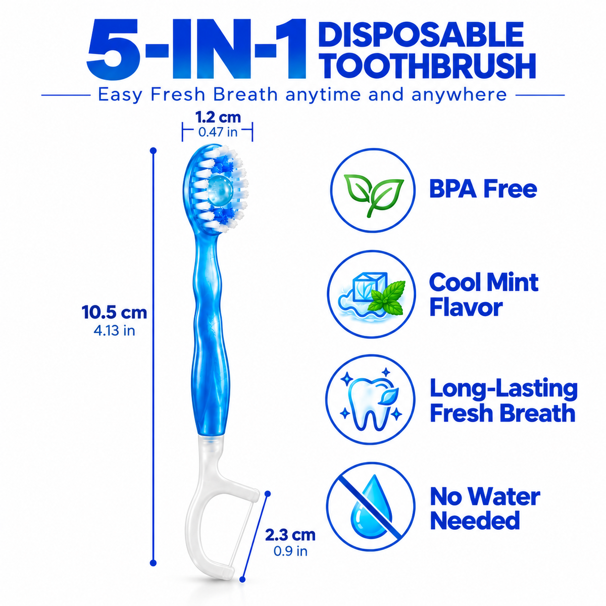 QUICK BRUSH GO - INSTANT BRUSH - MINT - RETAIL DISPLAY BOX (24 PACK)