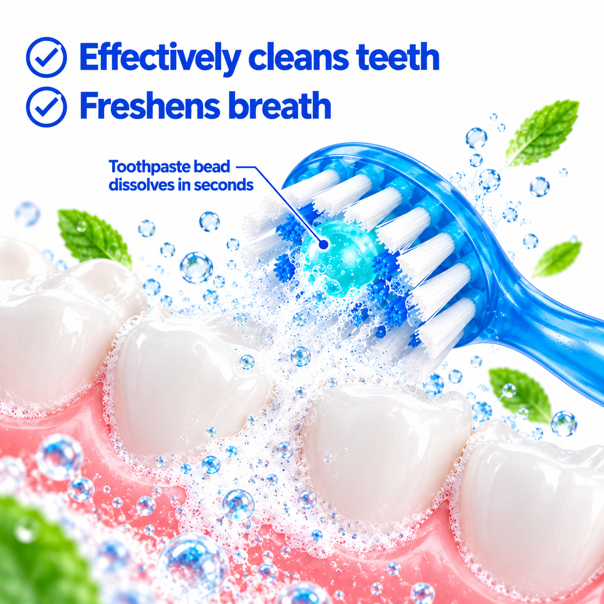 QUICK BRUSH GO - INSTANT BRUSH - MINT - RETAIL DISPLAY BOX (24 PACK)